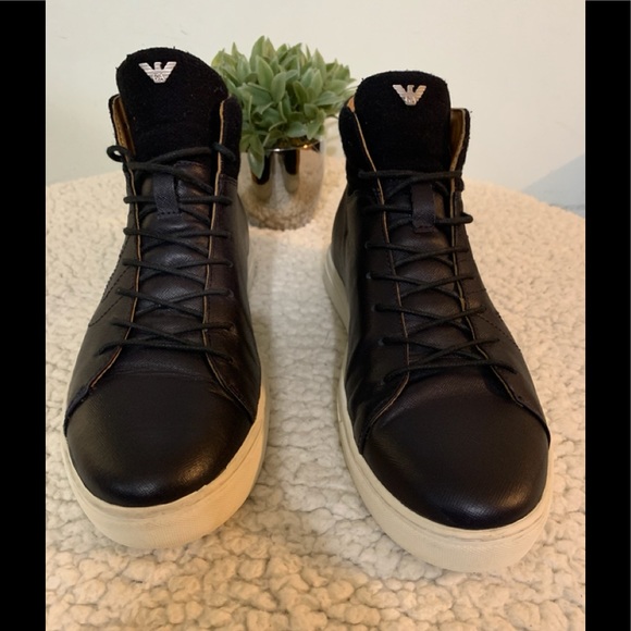 Armani Jeans Other - Armani Jeans saffiano leather hi tops